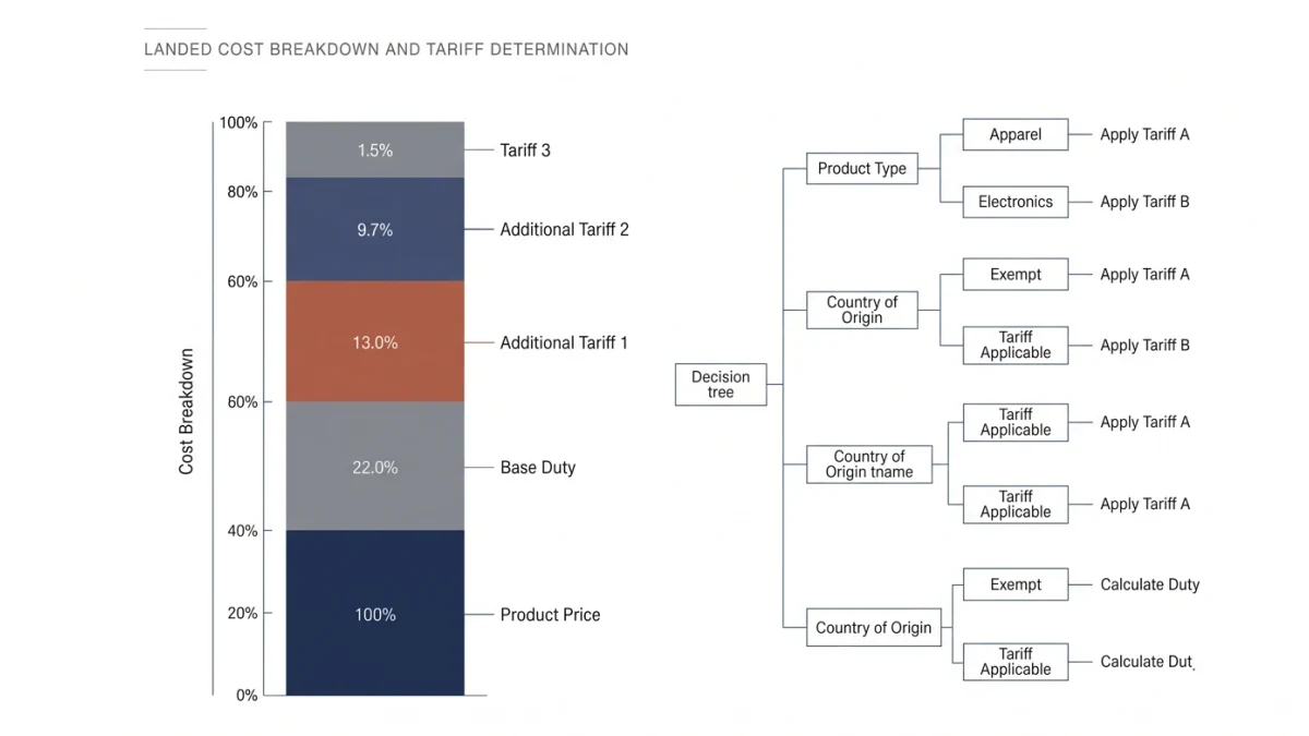 Stacked duty layers diagram over product code tree
