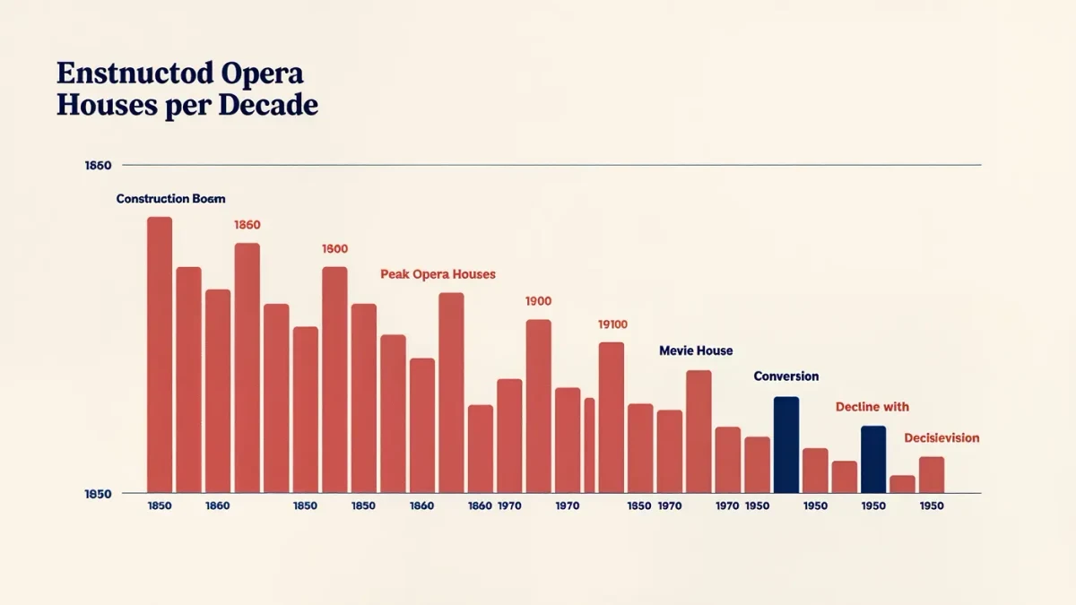 Editorial chart timeline of American opera house construction and decline