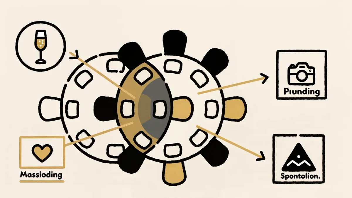 Infographic of gala table economics with seats and funding flow