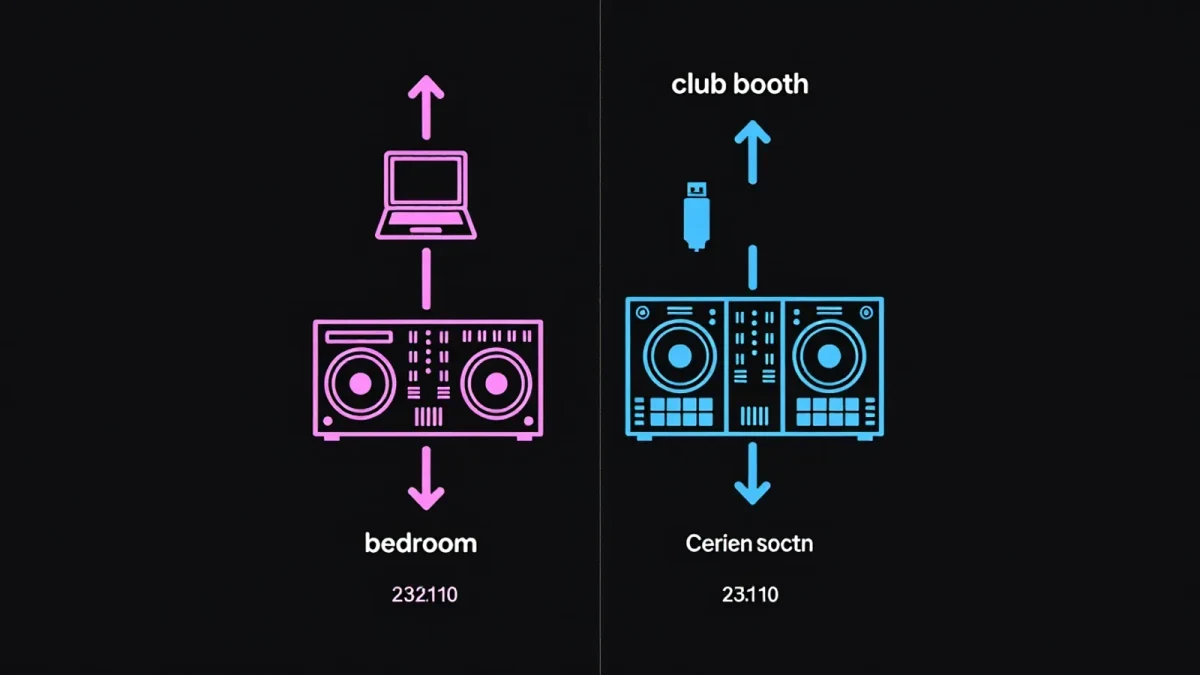 Infographic comparing DJ controllers with CDJ setups
