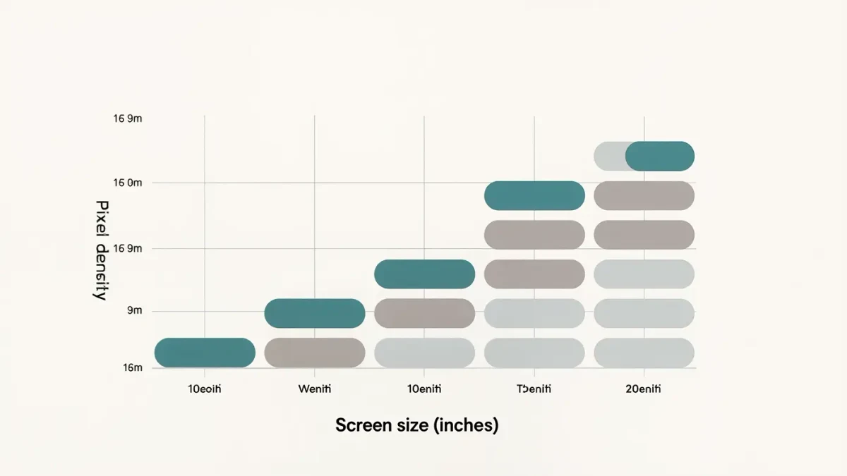 Infographic comparing color e-ink screen sizes and pixel density
