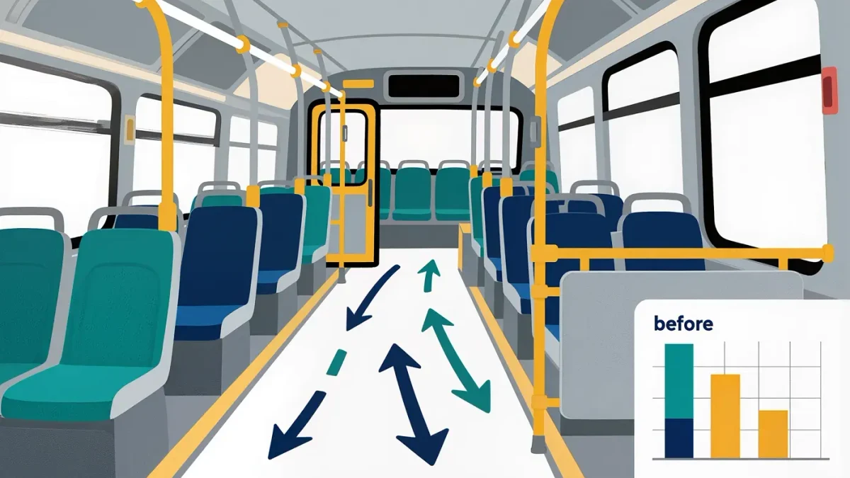 Passengers boarding a city bus without paying fares
