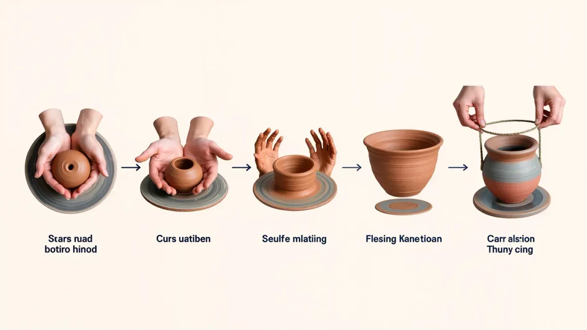 Wheel throwing for beginners begins with centring, opening and pulling