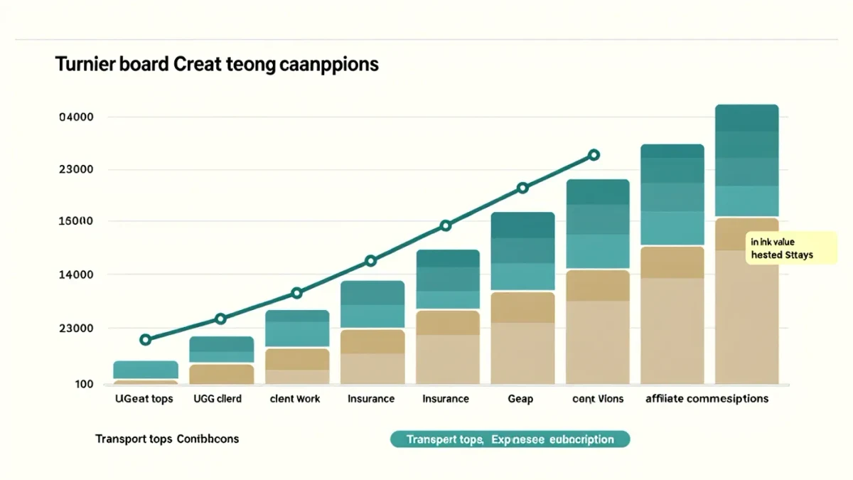 Chart of travel creator income streams against monthly operating costs