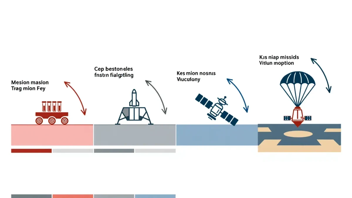 Infographic of the Mars sample return chain of steps