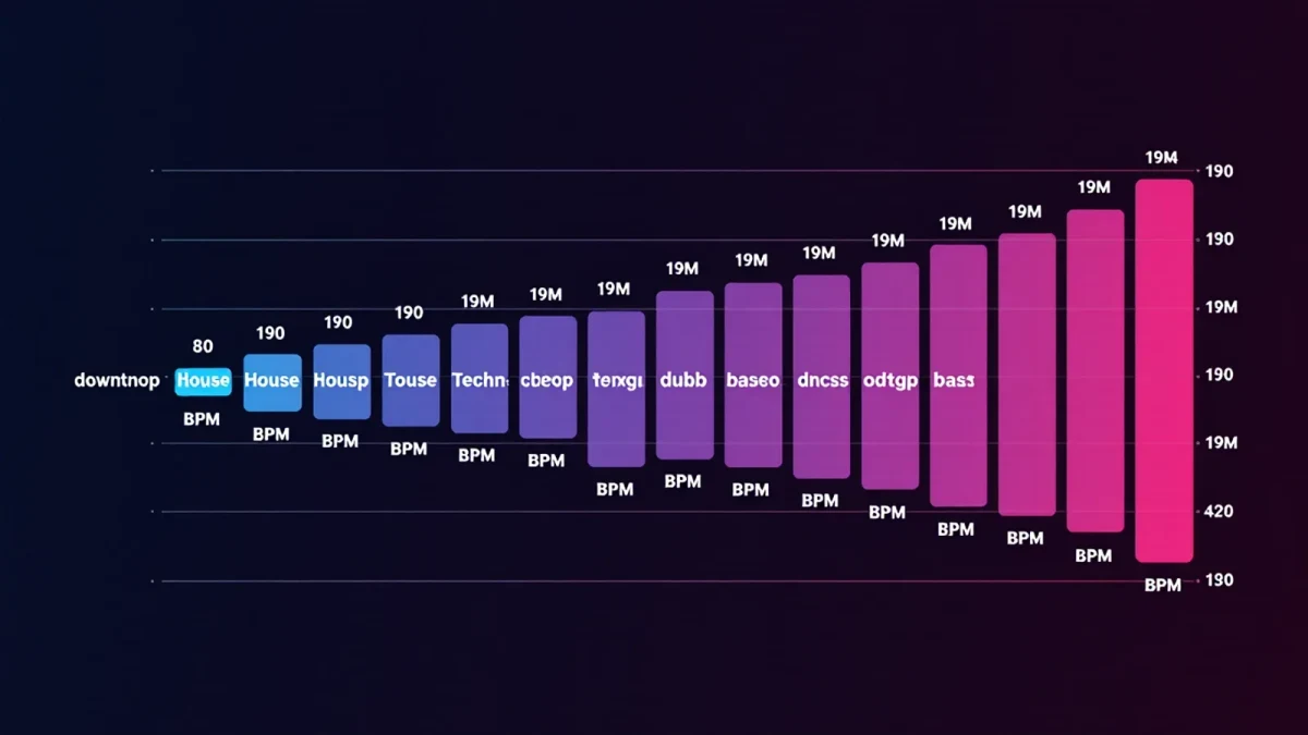 Tempo spectrum chart of electronic music genres
