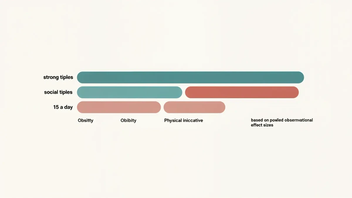 Editorial chart comparing mortality-risk effect sizes of social factors and habits