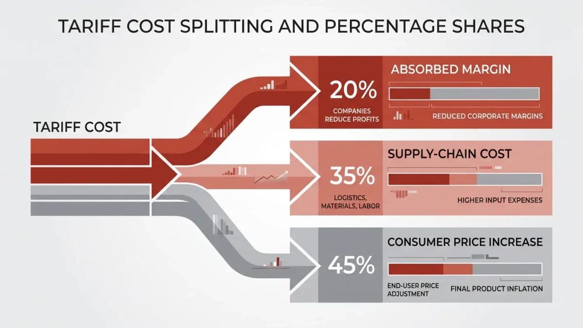 Infographic of tariff pass-through from duty to shelf price