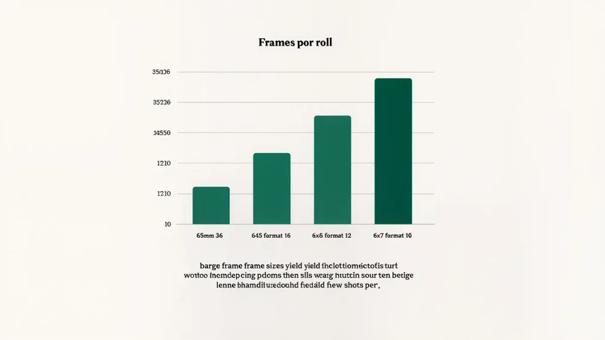 Column chart comparing frames per roll across 35mm and three medium formats