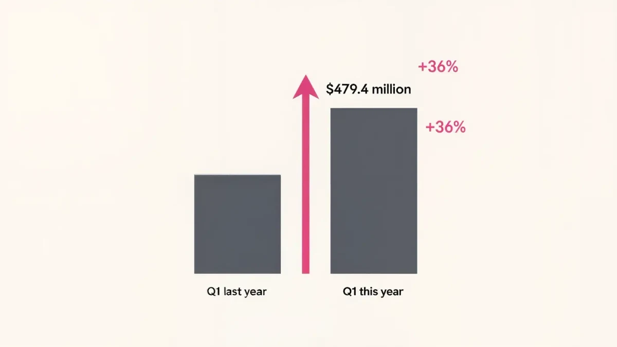 Infographic showing e.l.f. quarterly net sales bar rising 36 percent