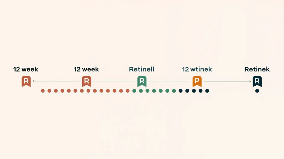 Twelve-week retinol beginner schedule timeline infographic