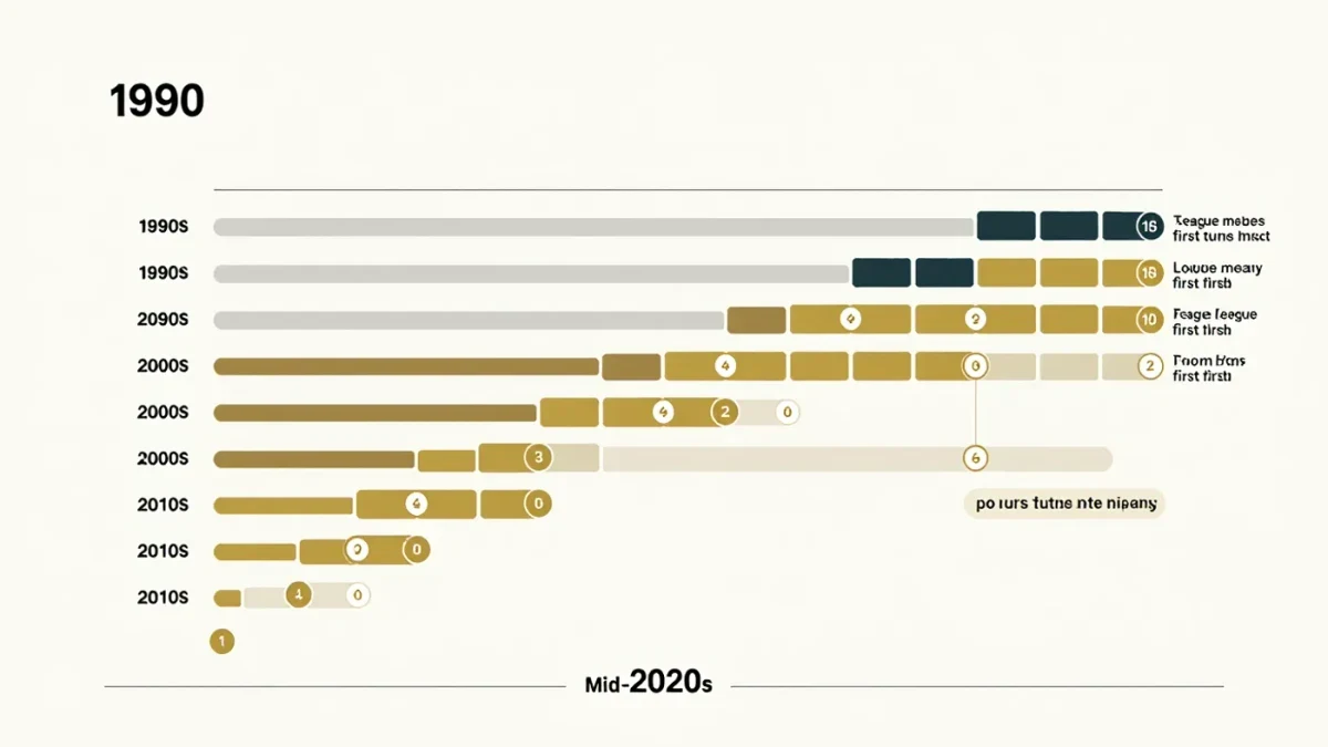 Bar chart of women in strength coaching roles over time