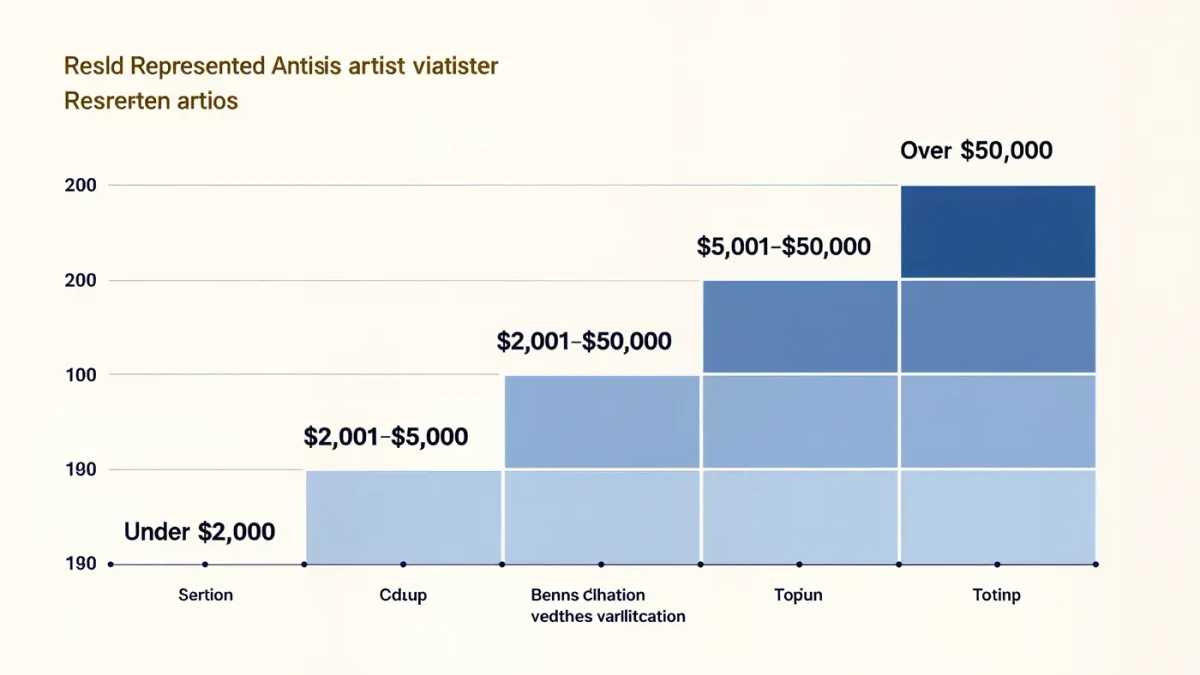 Chart of self-represented artist price bands and validation requirements