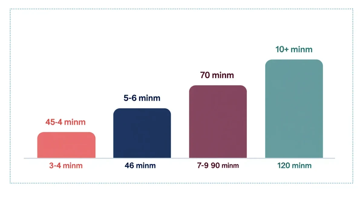 Chart of comfortable show run times by child age