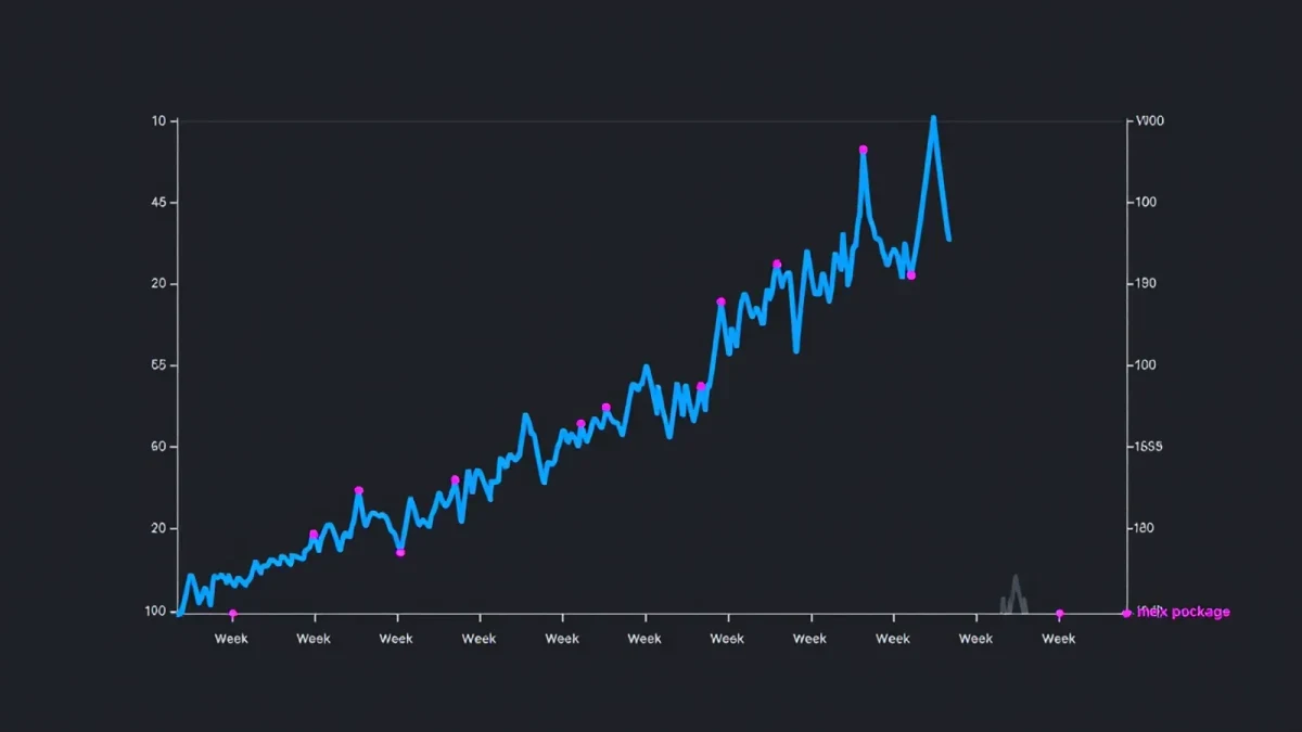 Line chart infographic of weekly download sales after release