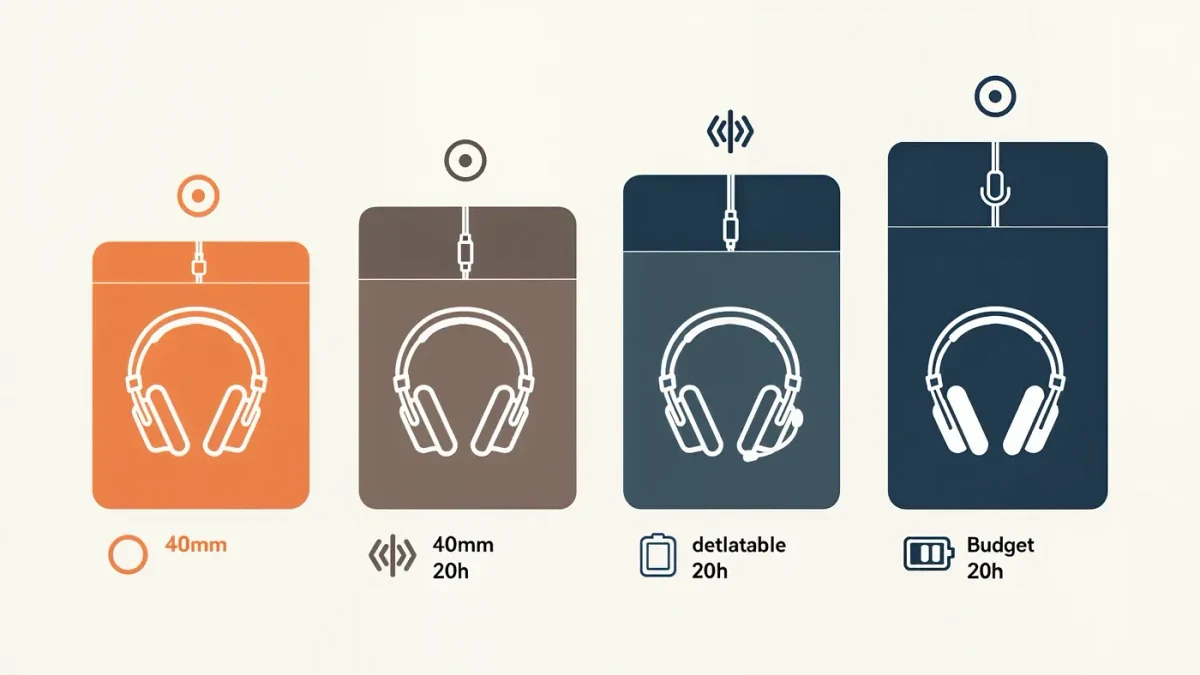 Infographic comparing gaming headset price tiers and features