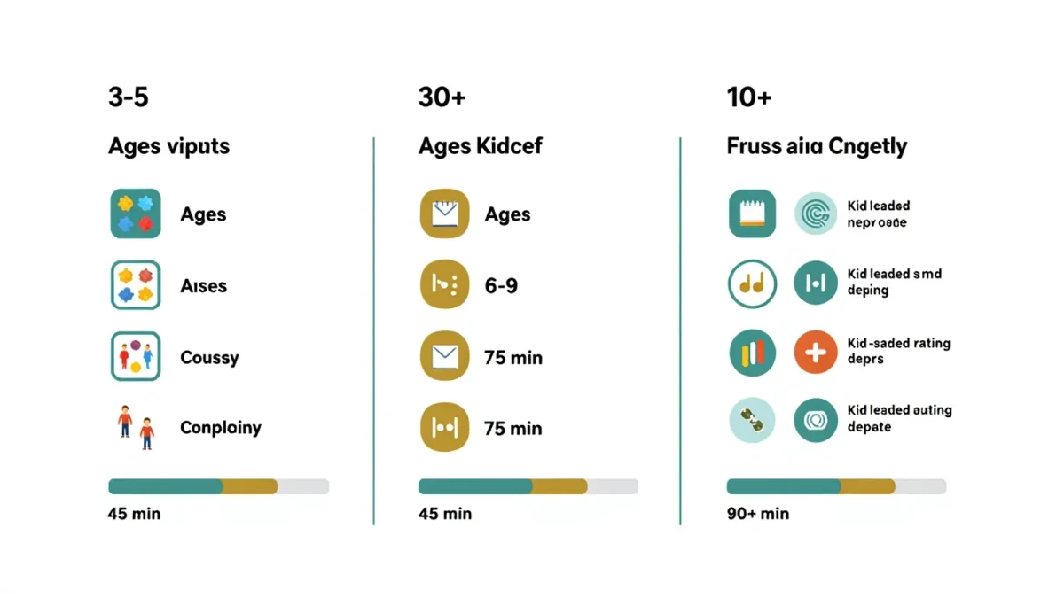 Infographic of gallery activities matched to kid ages