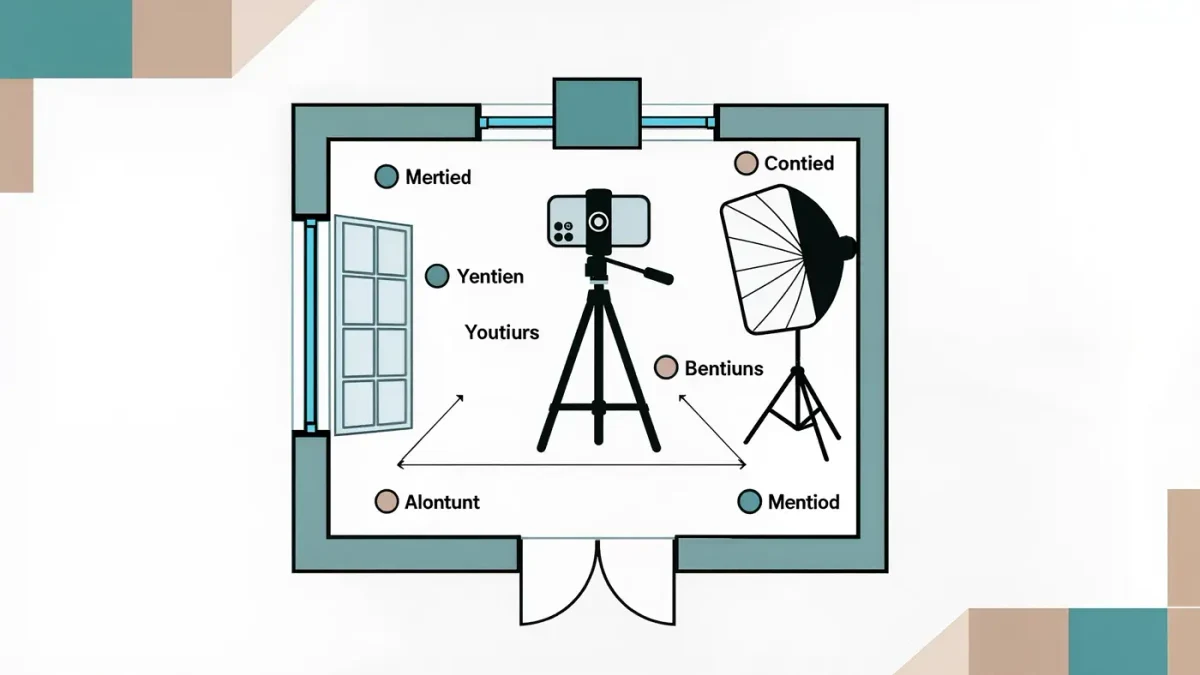 Overhead diagram of a one-person Reels filming setup with marked positions