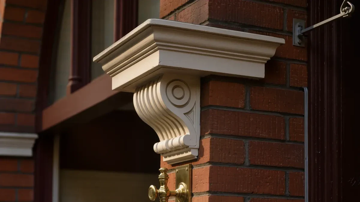 Weathered storefront facade with fresh paint and restored cornice brickwork