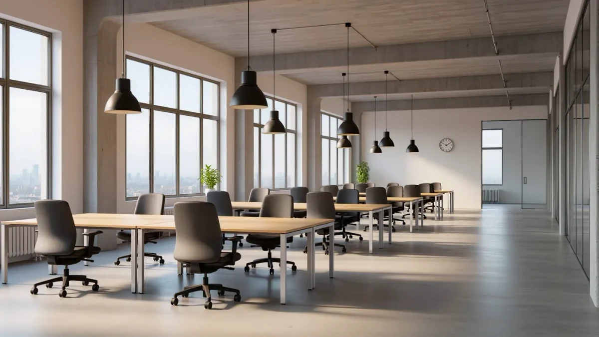 Empty modern office over a quiet long weekend