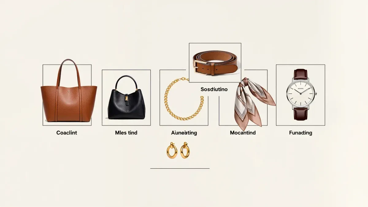 Flat guide chart of seven classic accessories arranged in a precise grid