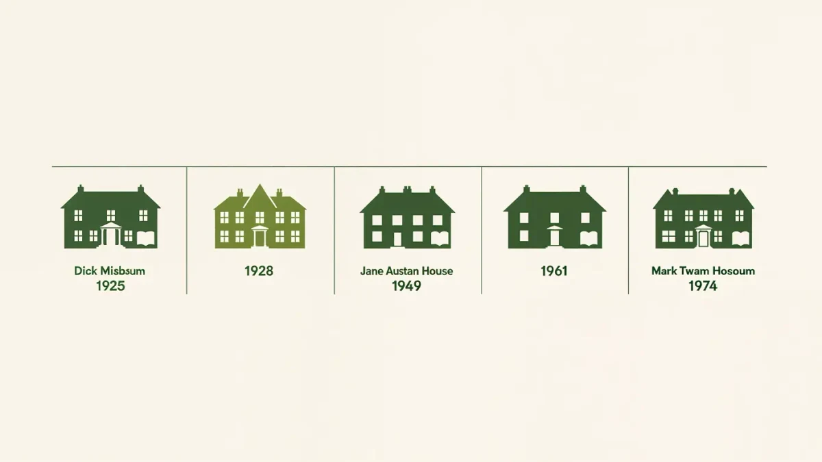 Infographic timeline of founding writers' house museums