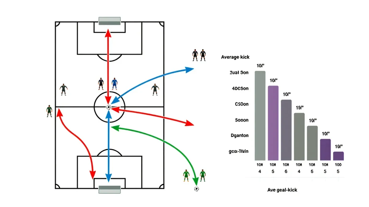 Infographic of goal kick pass lengths from own box to flanks