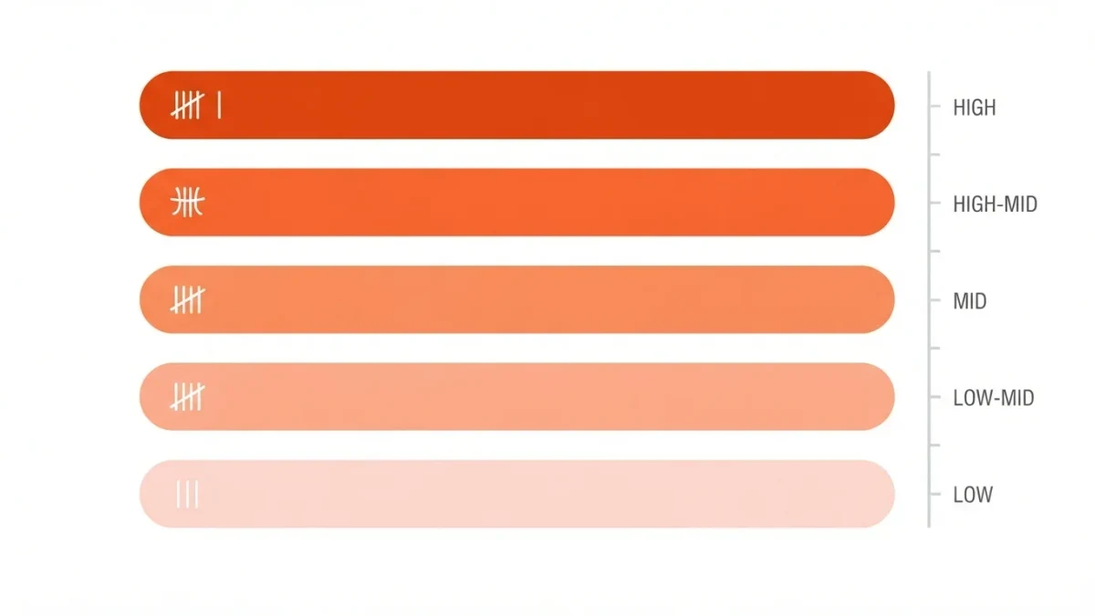 Infographic list ranking euphemism phrases by caution level