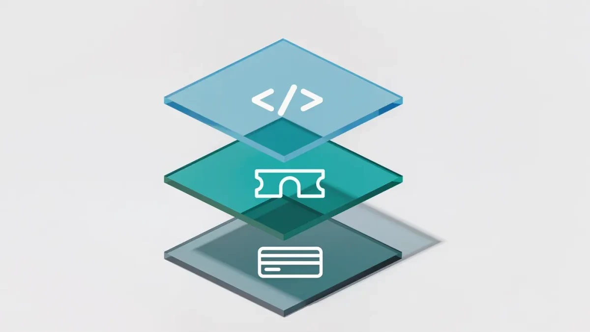 Flat infographic showing stacked discount layers from sale price down to cashback with percentages