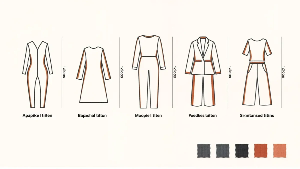 Editorial guide chart comparing five clothing silhouette outlines with clear labels