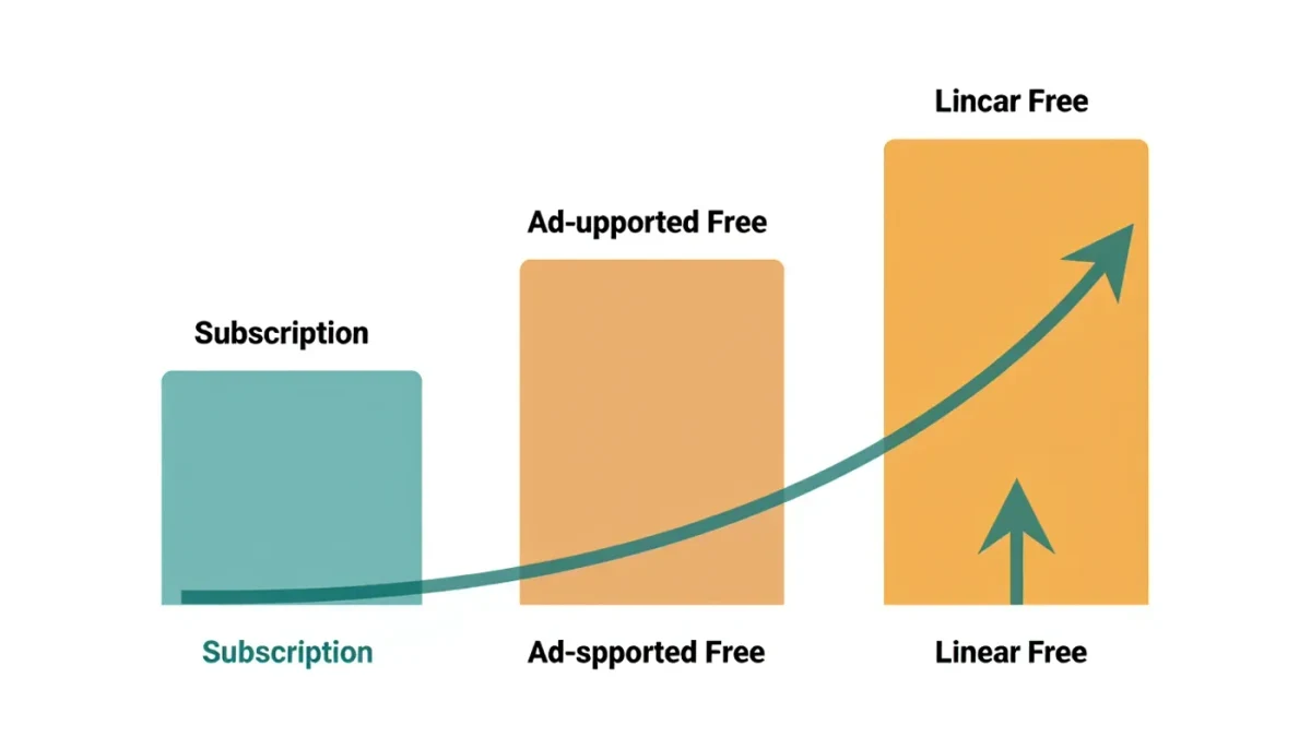 Simple infographic chart comparing free streaming service models