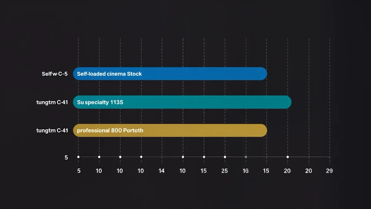 Chart comparing cost per roll across three tungsten film options