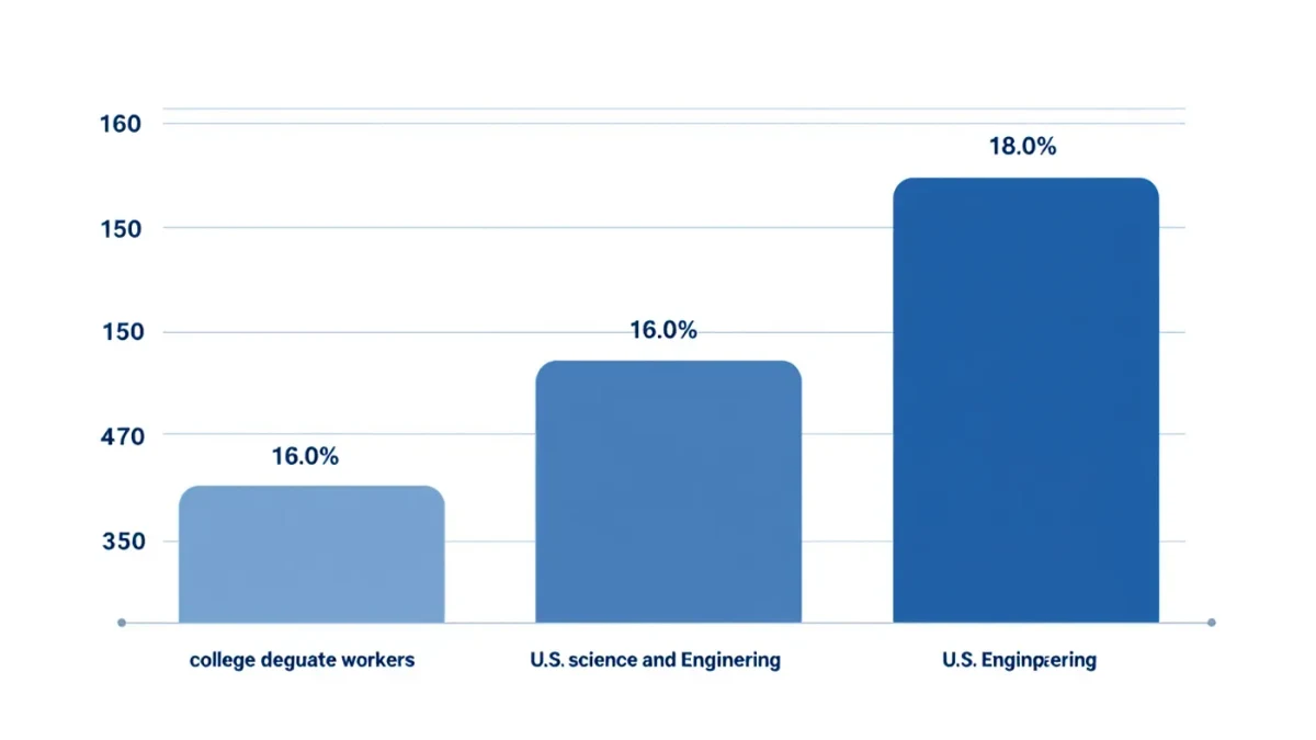 Infographic of foreign-born shares across U.S. science workforce levels