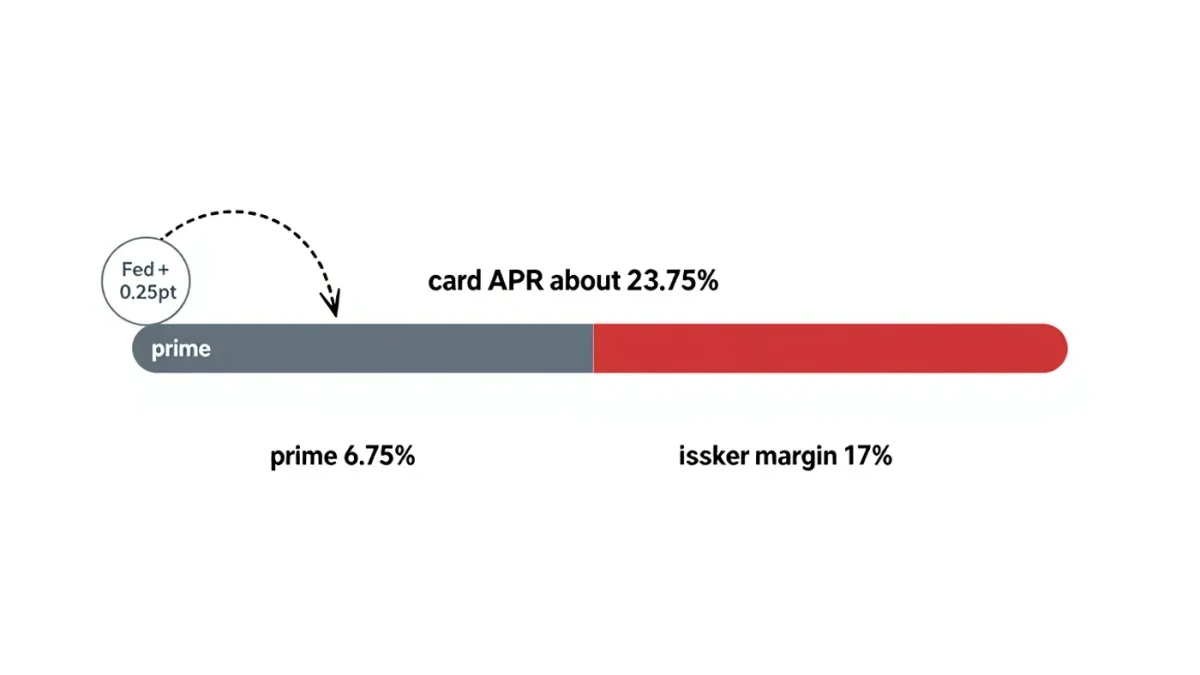 Infographic of card APR built from prime rate plus a wide issuer margin