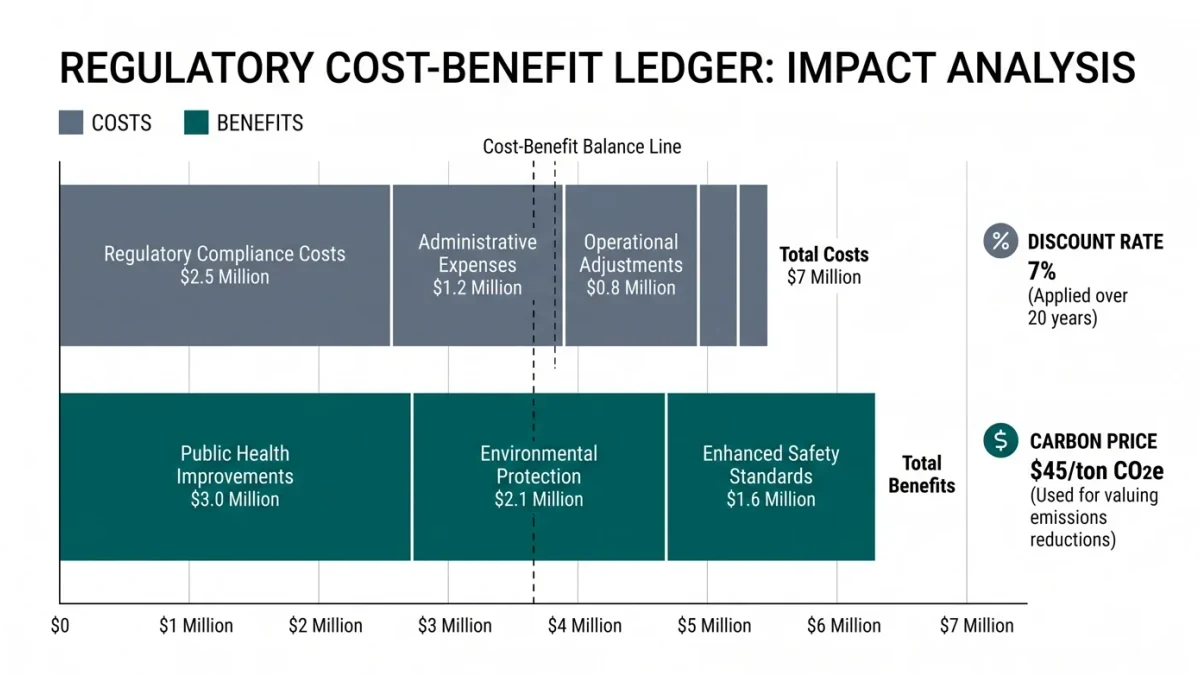 Infographic weighing rule costs against benefits under new parameters