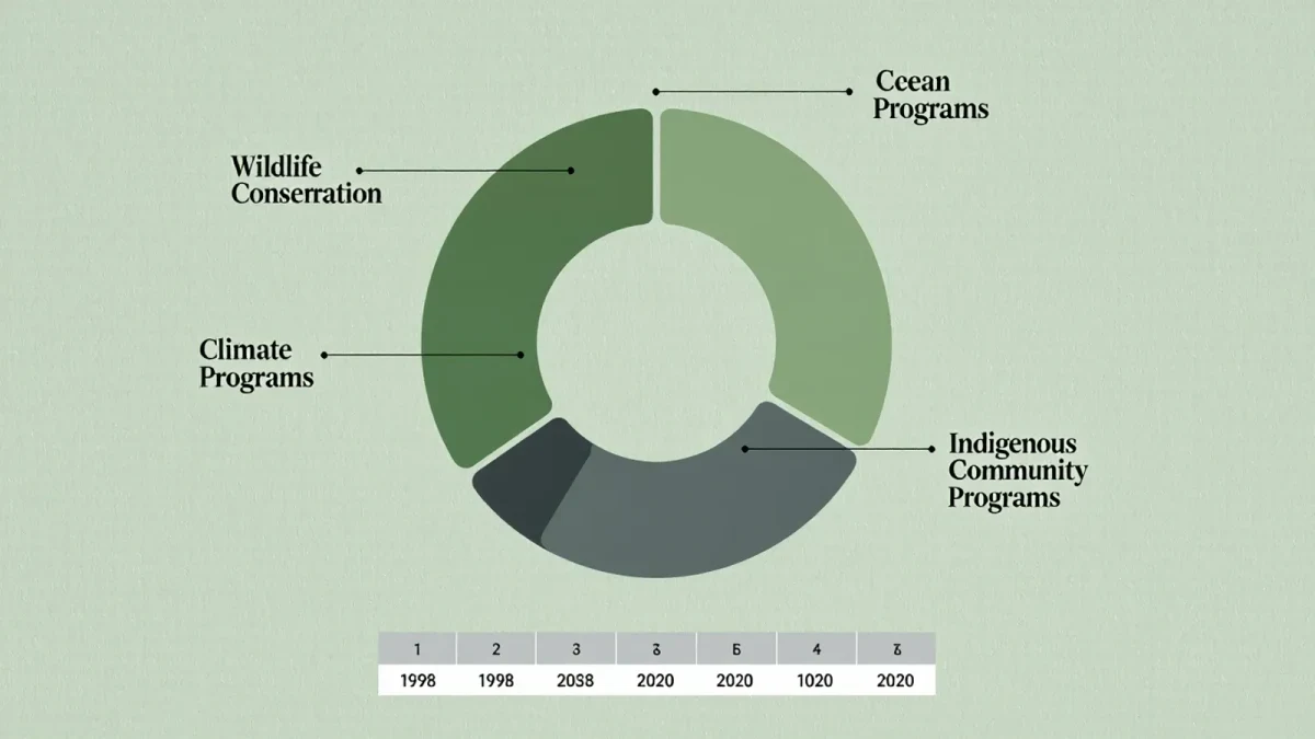 Infographic of environmental grant allocation by program area