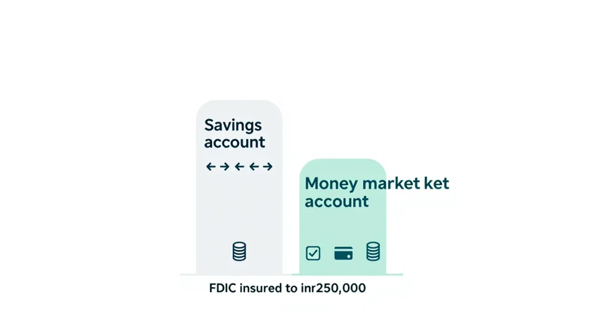 Comparison table graphic of savings account versus money market account features