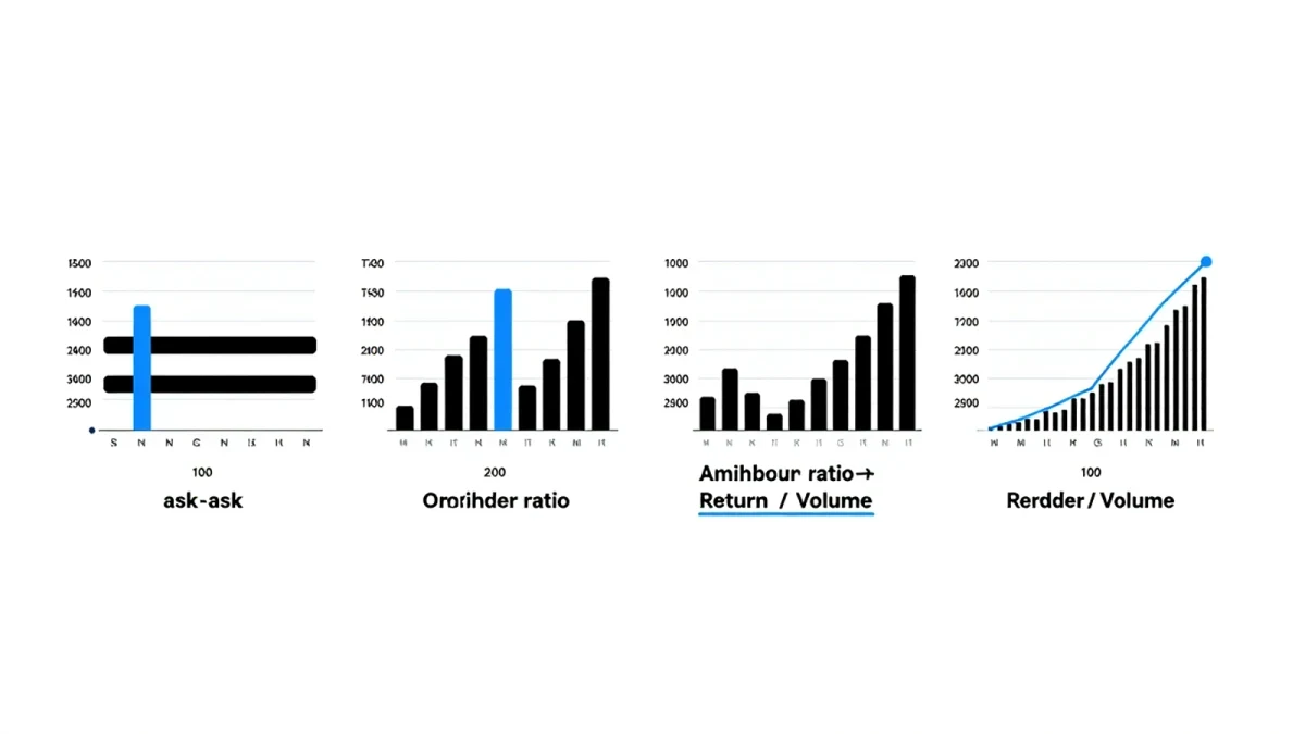 Infographic comparing spread, depth and price impact measures