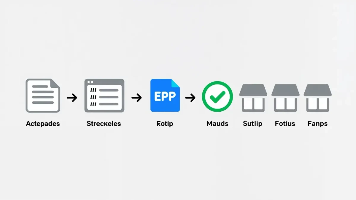 Infographic pipeline from manuscript through EPUB validation to store uploads
