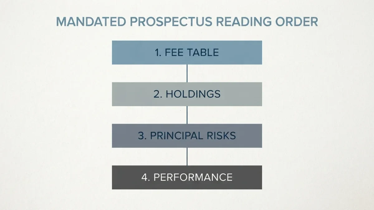 Infographic map of four prospectus sections