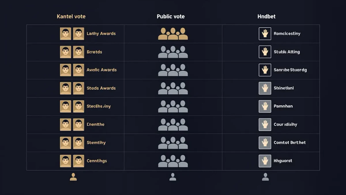 Infographic chart comparing esports award voting models and criticisms