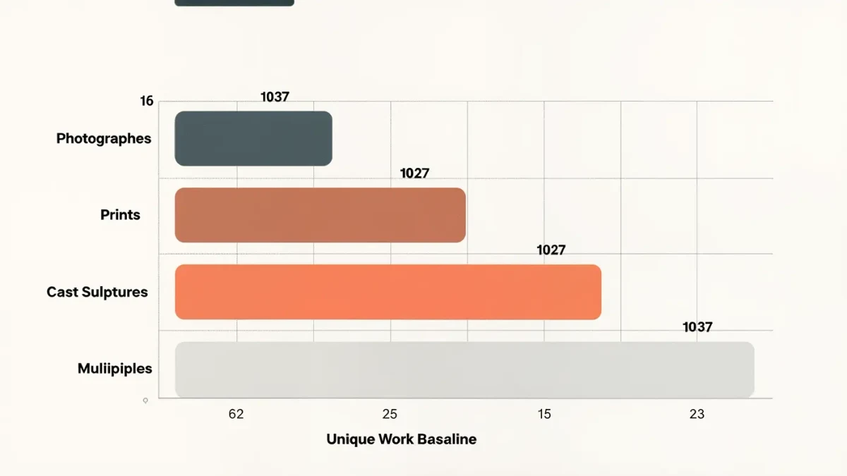 Chart comparing edition prices against unique artwork prices