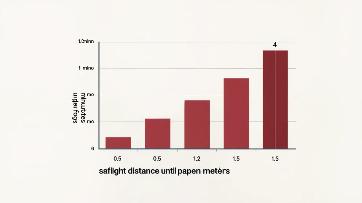 Chart of safelight distance versus minutes until paper fogs
