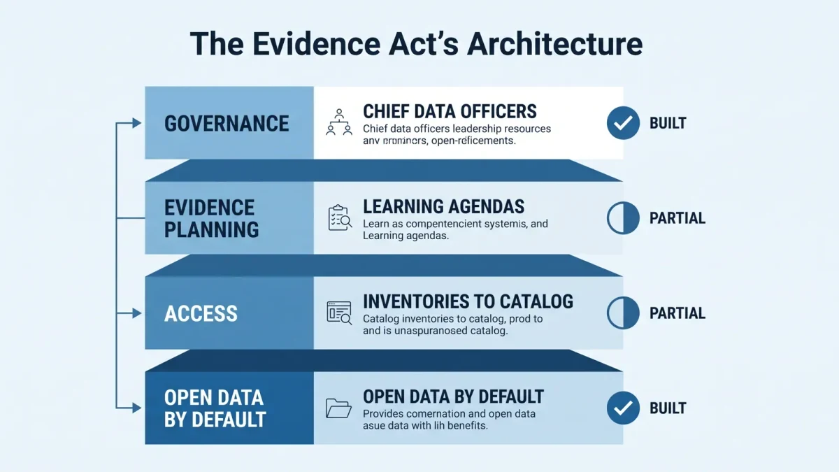 Infographic of the Evidence Act's four implementation layers