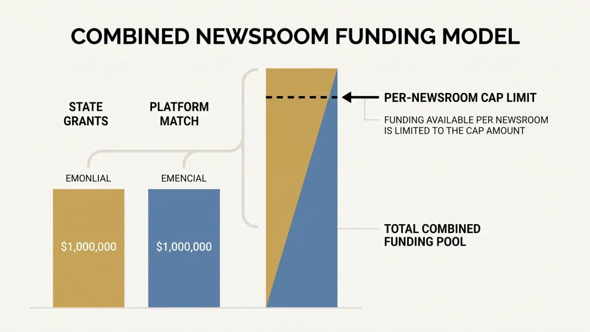 Infographic of a grant pool doubled by a platform match