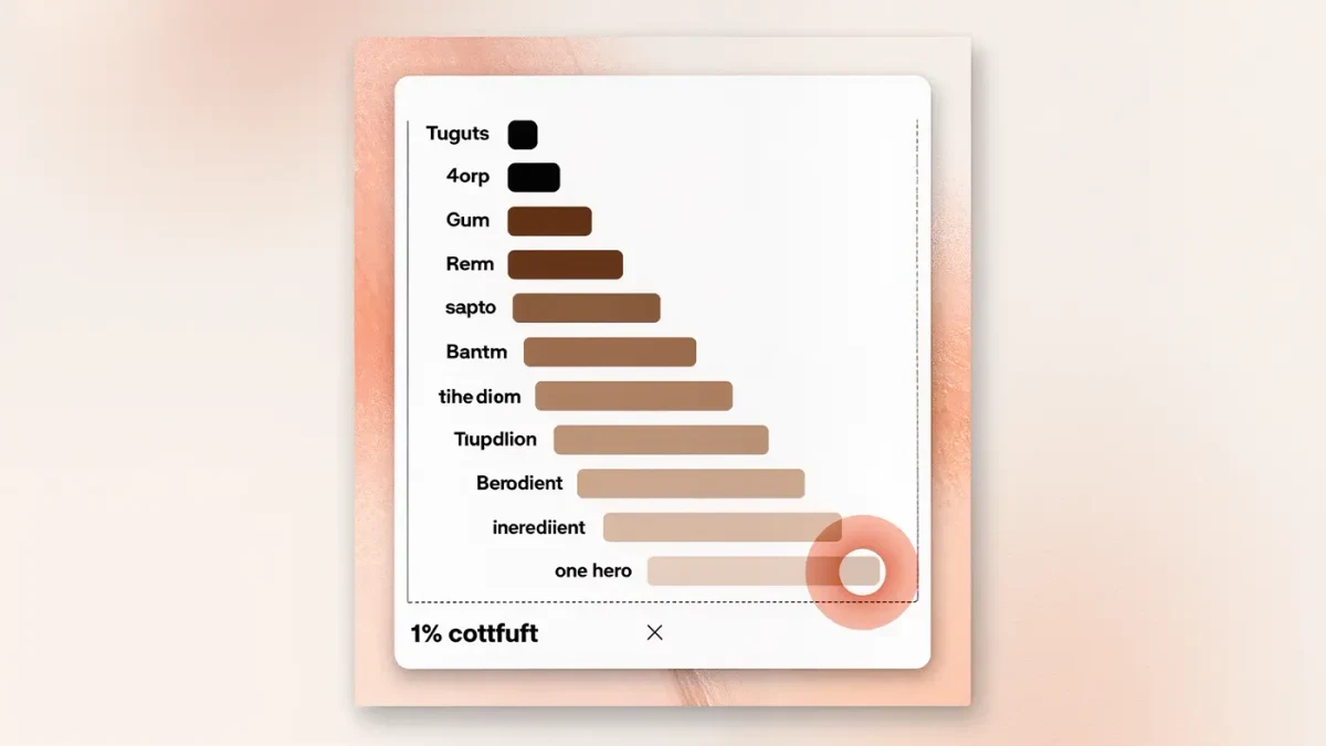 Diagram showing descending ingredient order on a skincare label