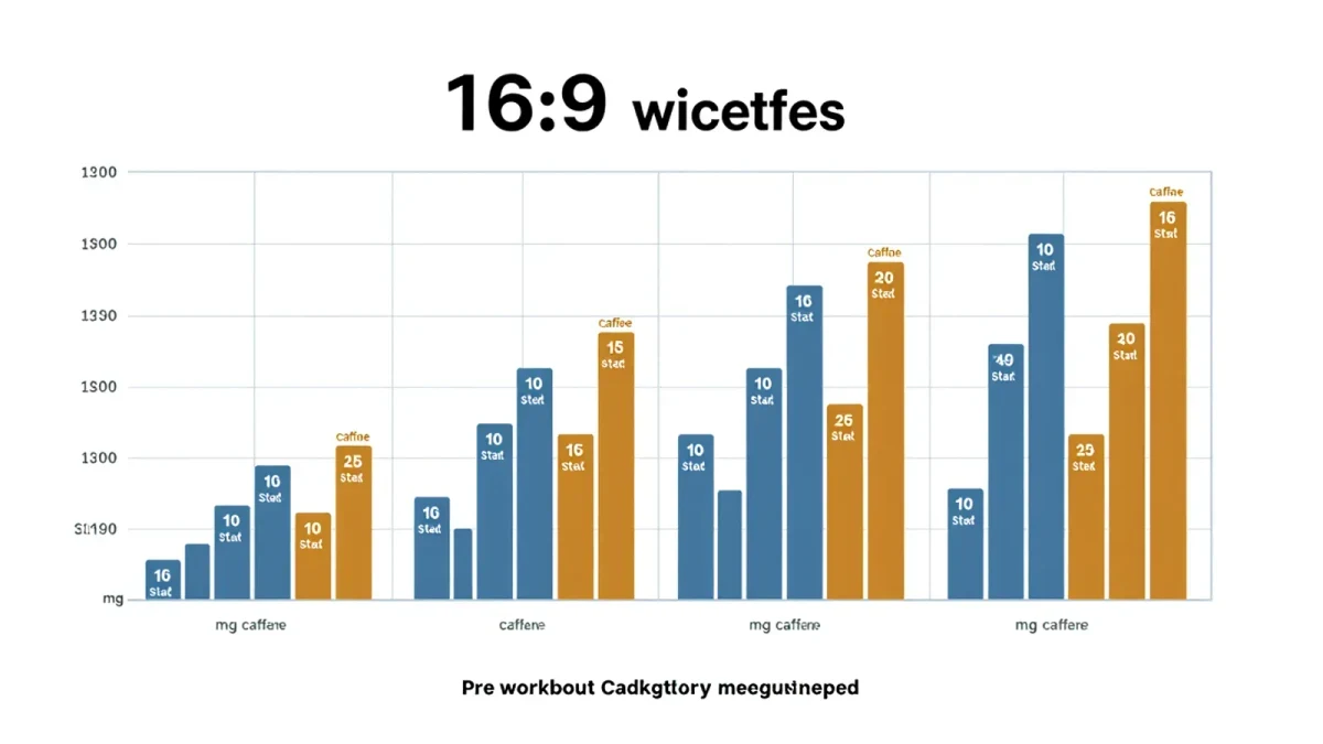 Bar chart comparing labeled versus measured caffeine in pre-workout products