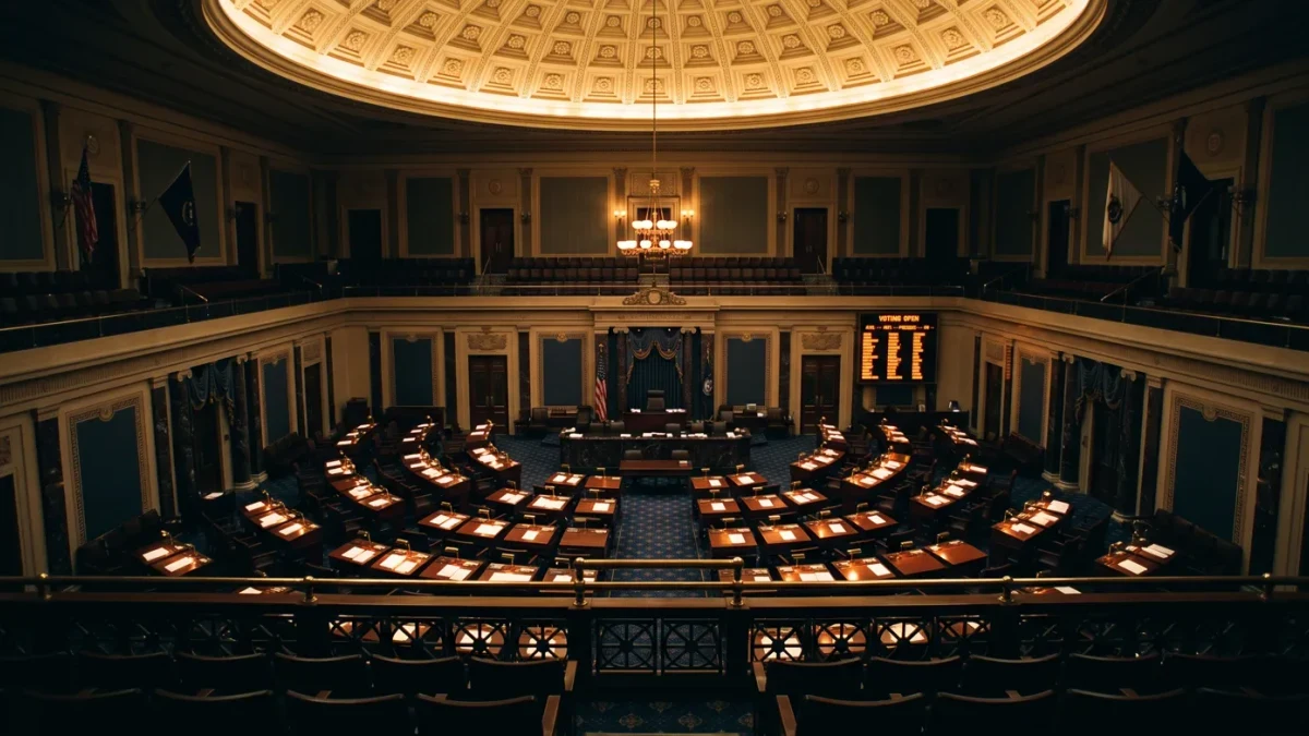 Senate chamber voting board during a late-night amendment session