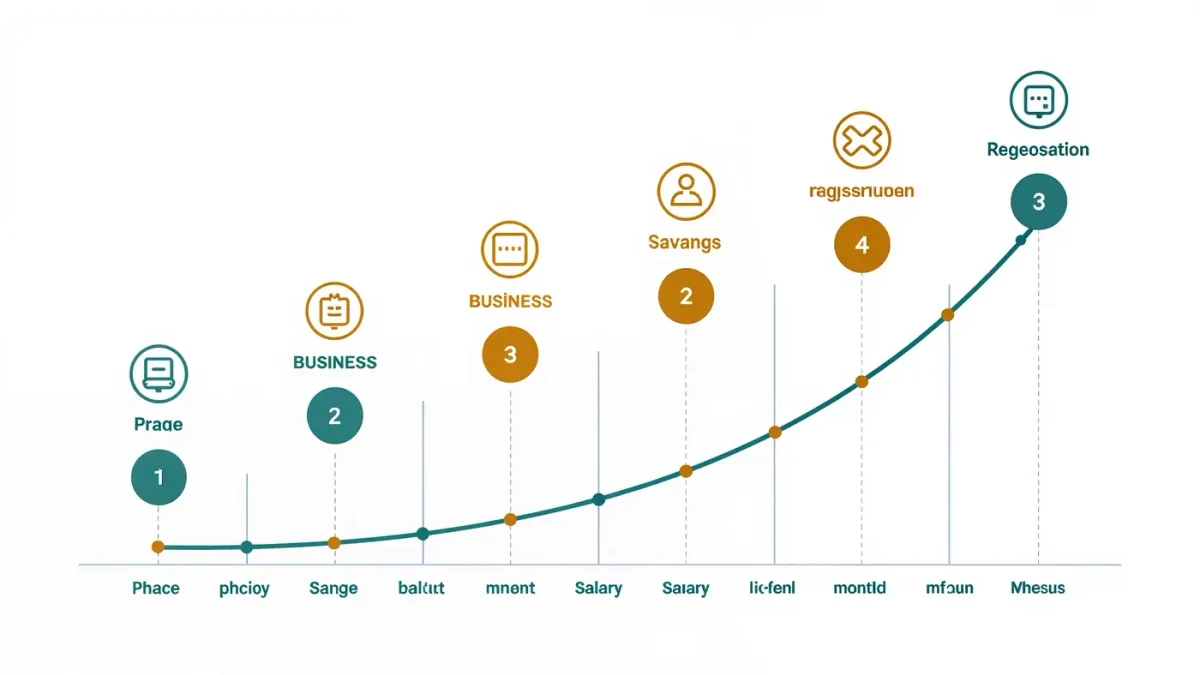 Infographic of a staged twelve-month transition from side hustle to full time