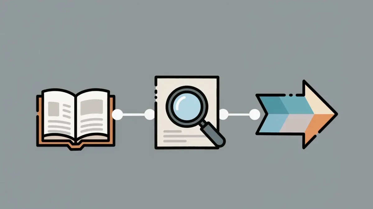 Infographic of a three-step path from reading reviews to moving on